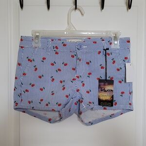 BeBop shorts blue white stripes red cherry new with tags beach summer stretchy